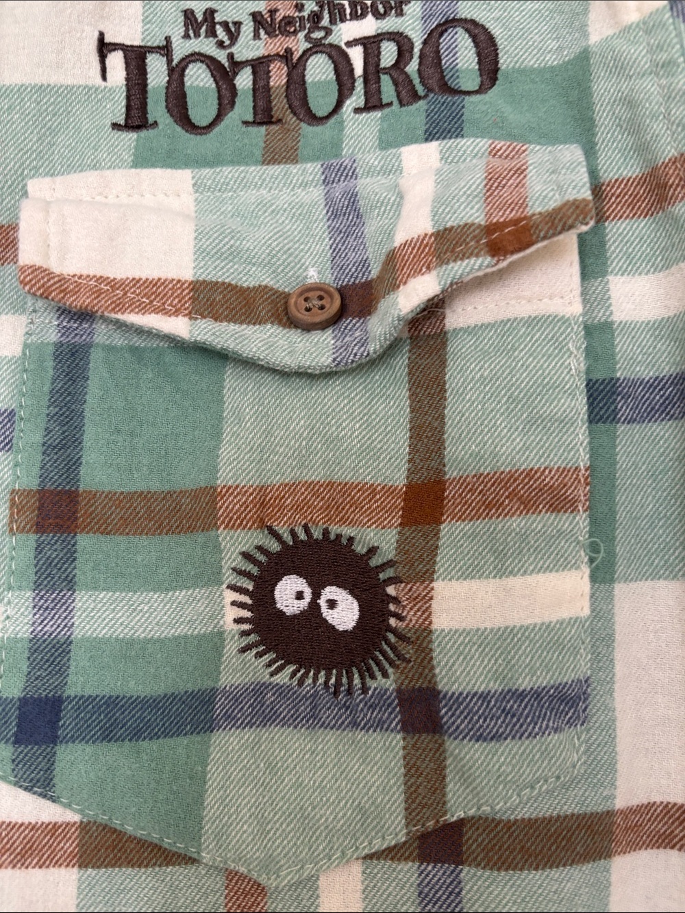 Women’s Vintage My Neighbor Totoro Button Down Long-Sleeve Shirt Size Medium - Picture 4 of 6